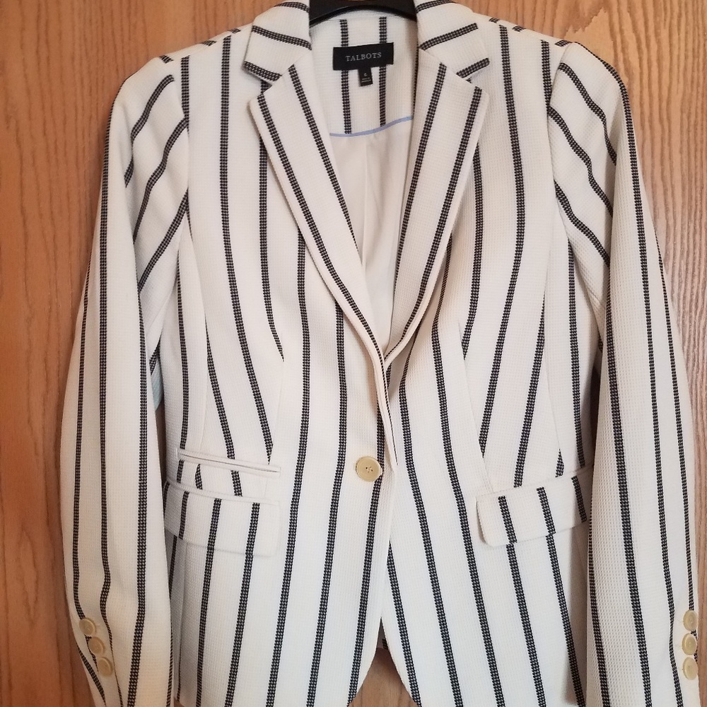 White Striped Blazer